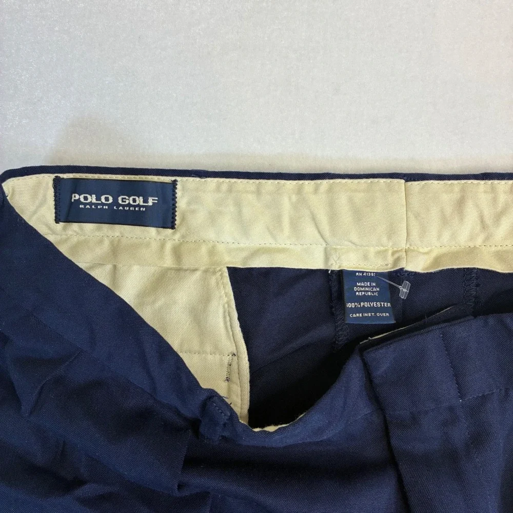 Polo Golf Ralph Lauren Pants Mens‎ 34 Navy Blue Pleated Trousers Golfing